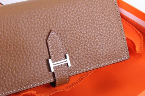 Cheap Fake Hermes Bearn Japonaise Bi-Fold A208 Coffee